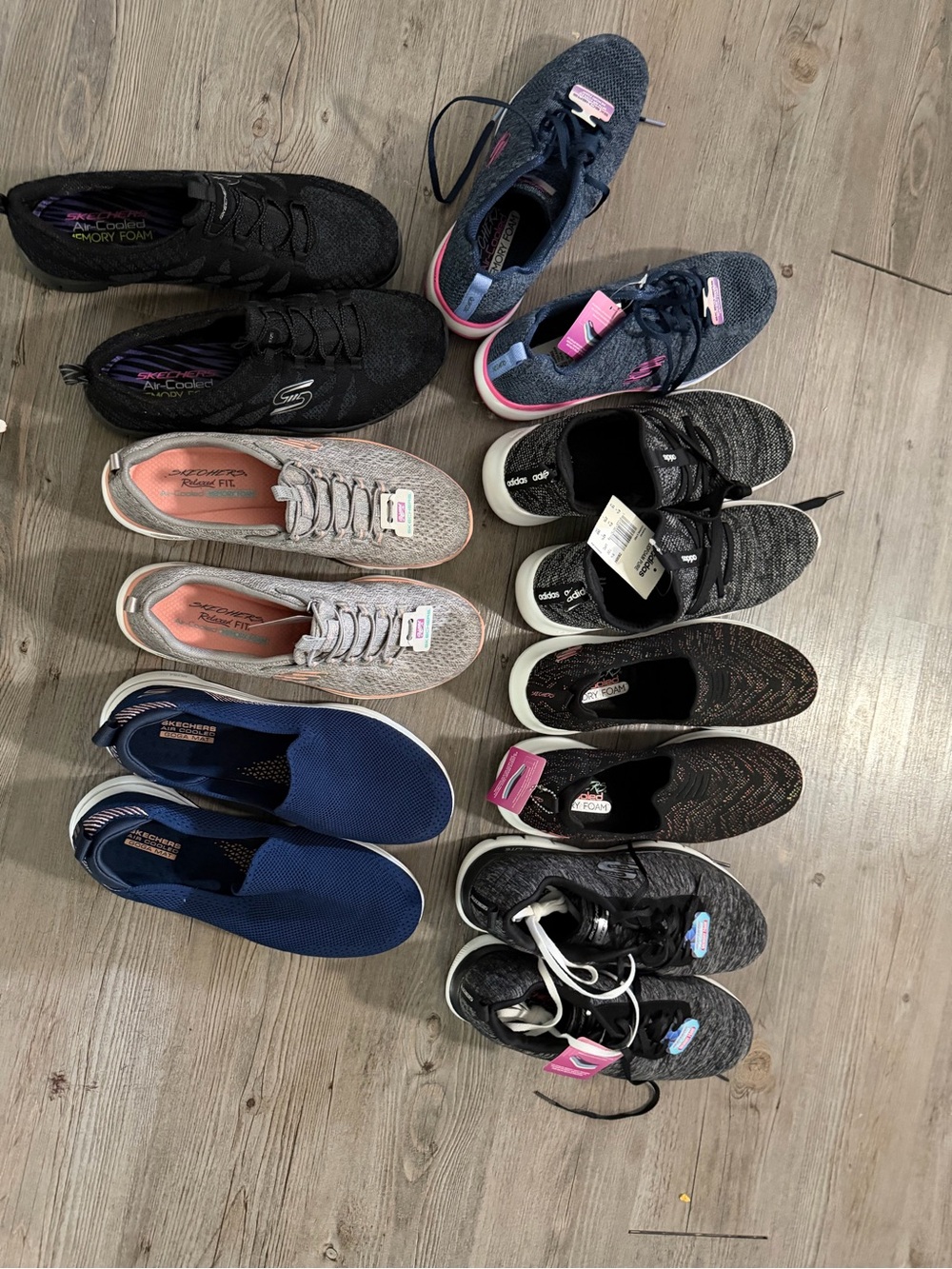 Assorted Women's Athletic Sneakers - Black, Navy, Gray, Pink Accents